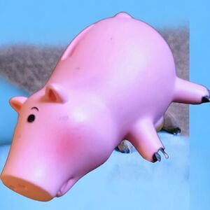 DISNEY/PIXAR TOY STORY PIGGY BANK HAMM  PINK  RARE VINTAGE ITEM  9" x 5"